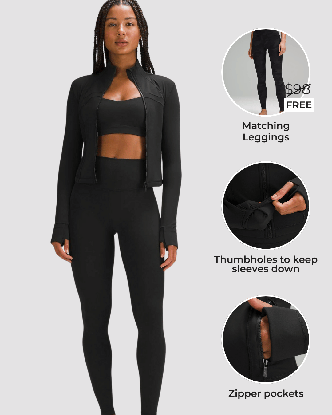 Close Zip Up Jacket (with FREE Matching Leggings)