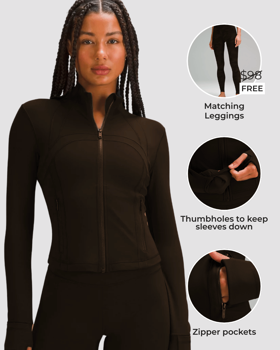 Close Zip Up Jacket (with FREE Matching Leggings)