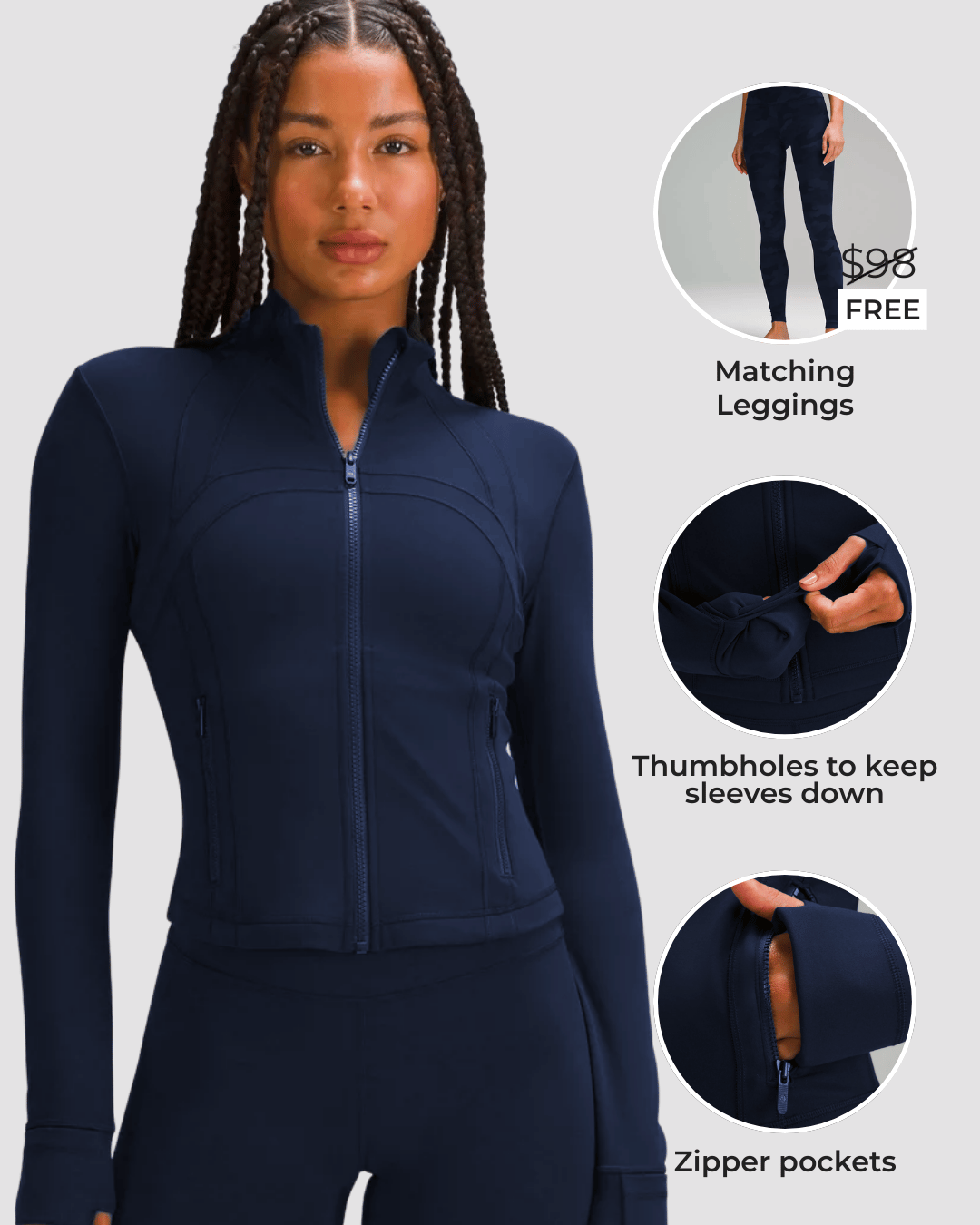 Close Zip Up Jacket (with FREE Matching Leggings)