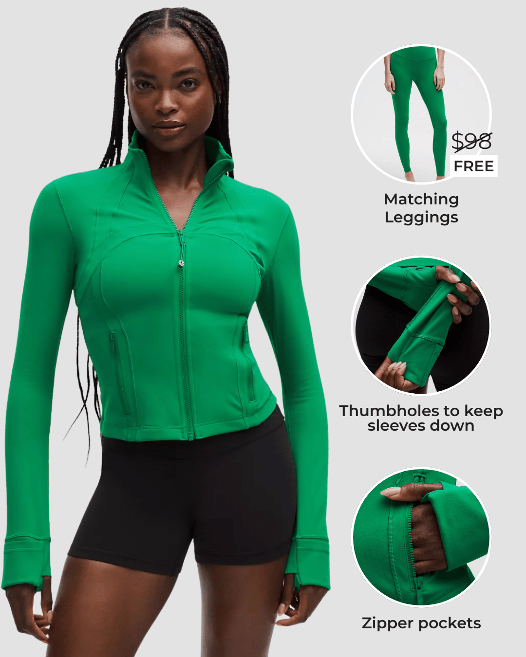 Close Zip Up Jacket (with FREE Matching Leggings)