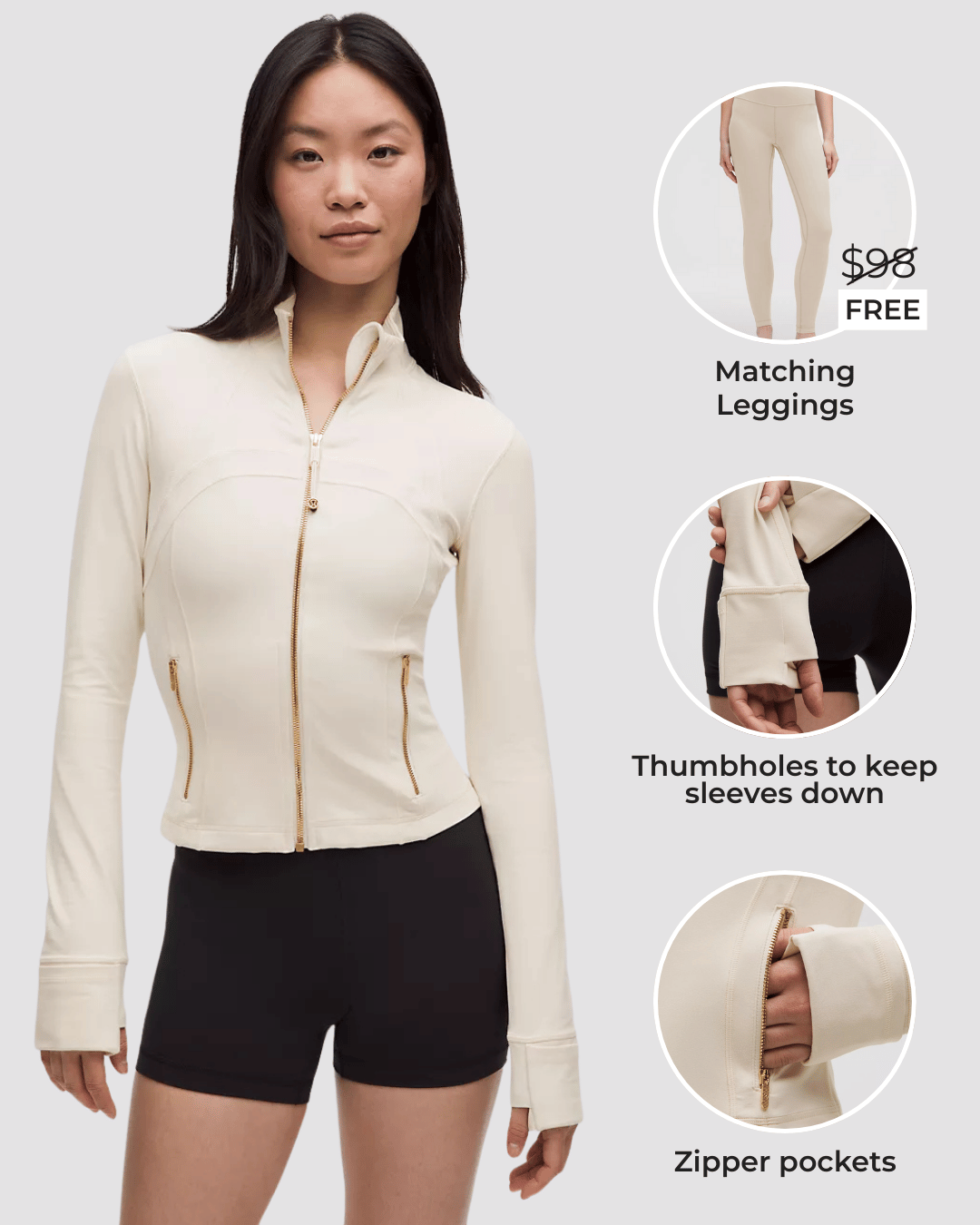 Close Zip Up Jacket (with FREE Matching Leggings)