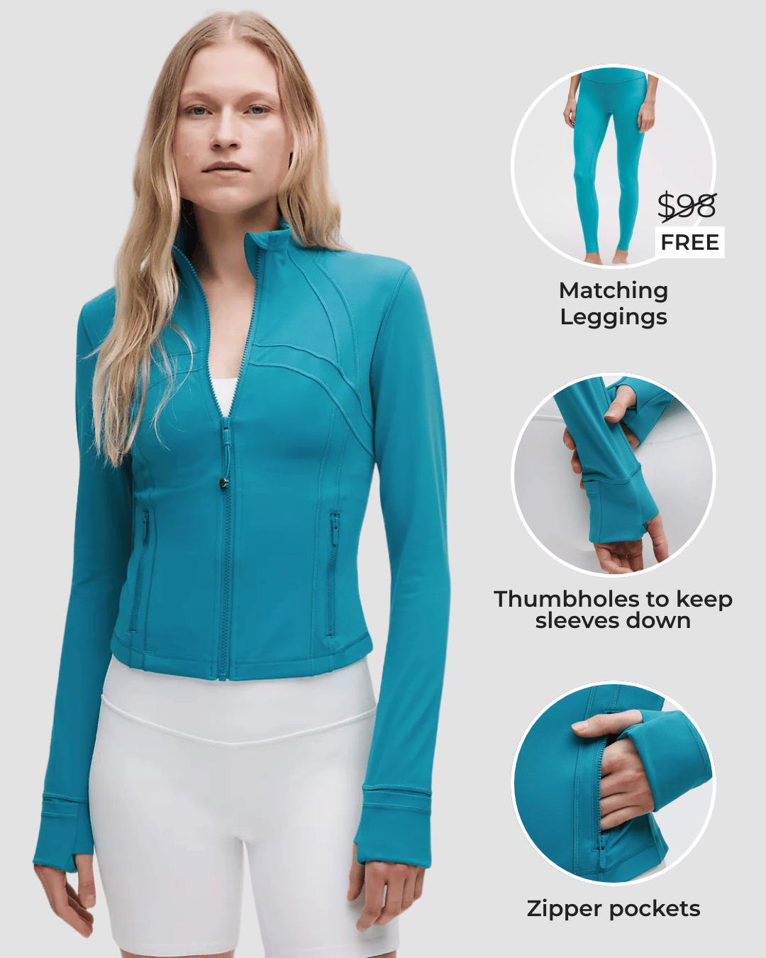 Close Zip Up Jacket (with FREE Matching Leggings)