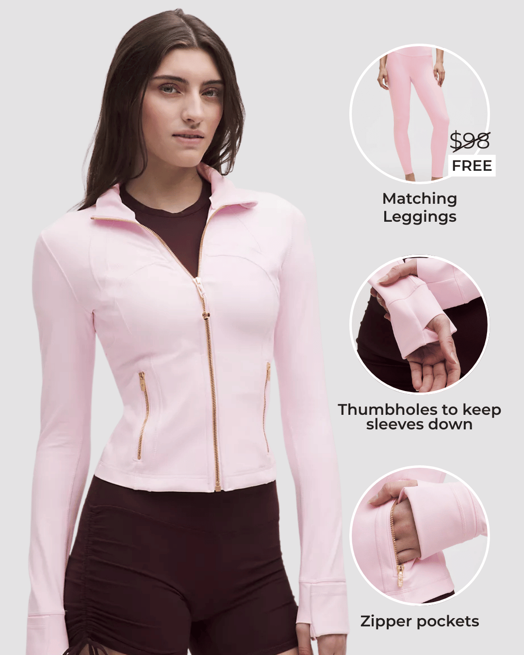 Close Zip Up Jacket (with FREE Matching Leggings)